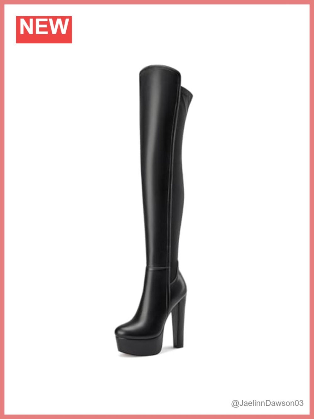 Thigh High Block Heel Over the Knee Boots Platform Chunky Heel Side Zipper